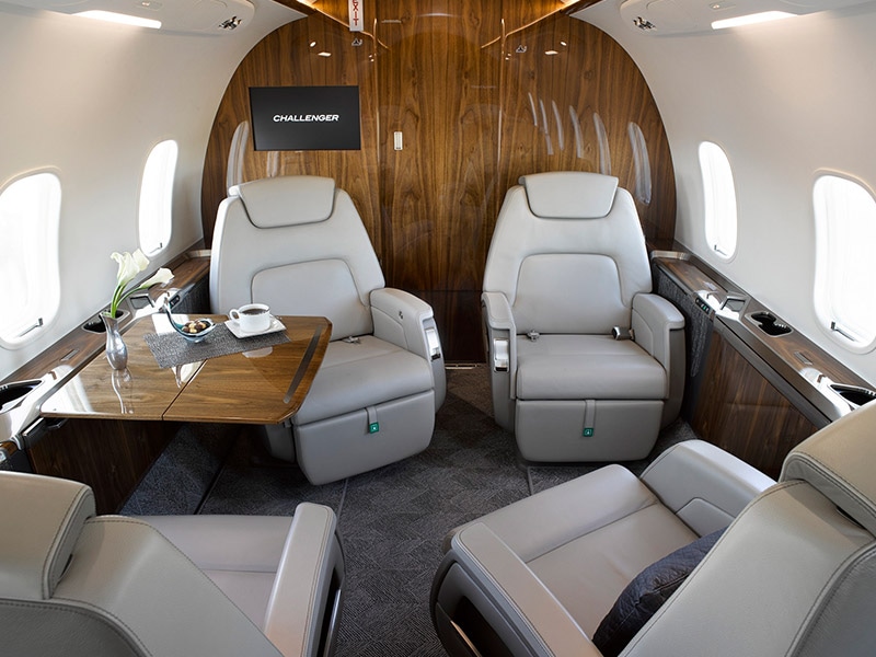 Challenger 350 charter private jet cabin interior thumbnail 3