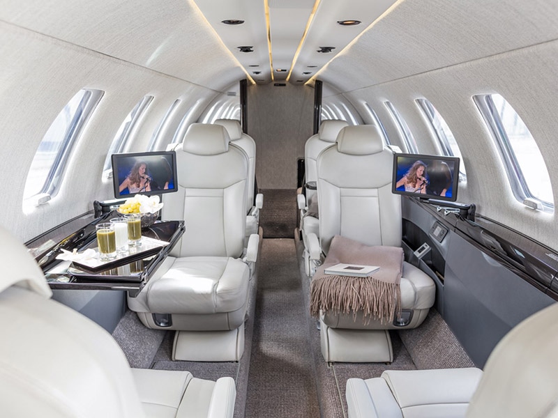 Citation CJ4 charter private jet cabin interior thumbnail 4