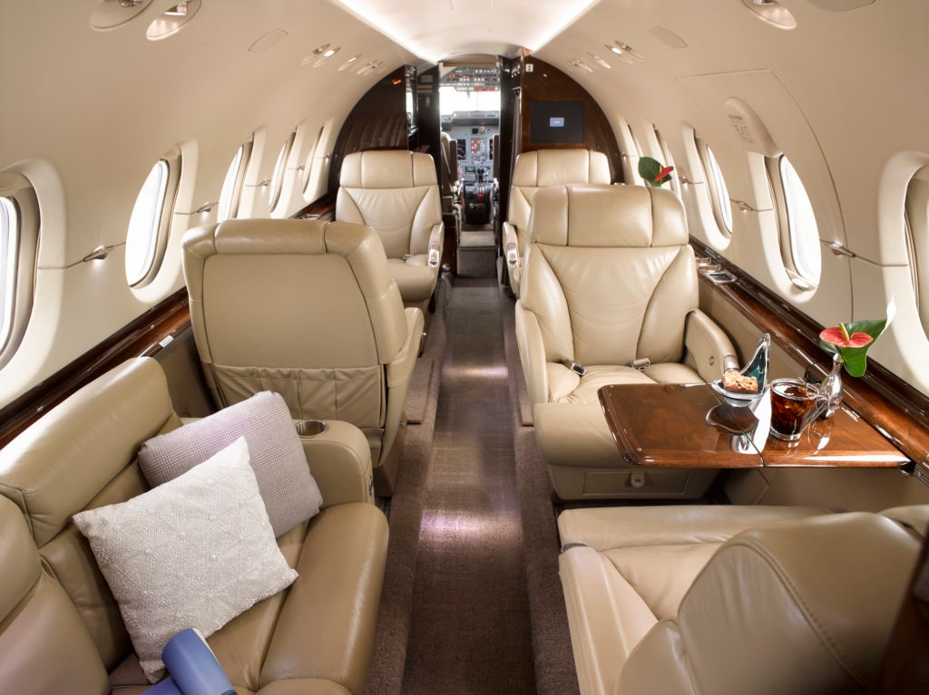 Hawker 900XP charter private jet cabin interior thumbnail 2