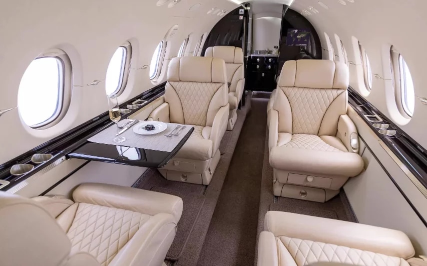 Hawker 900XP charter private jet cabin interior thumbnail 4