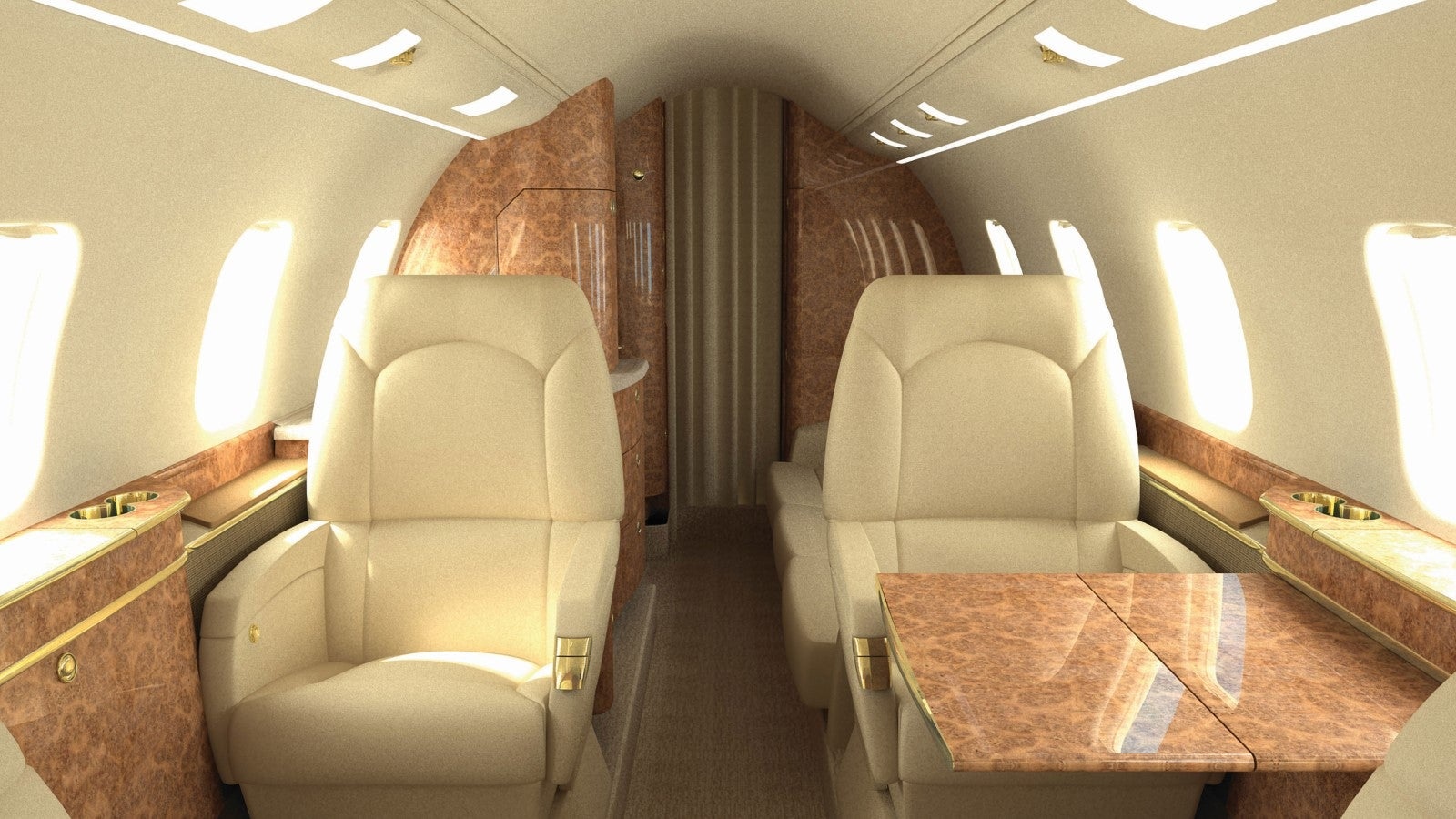 Learjet 60 charter private jet cabin interior photo 1 of 4