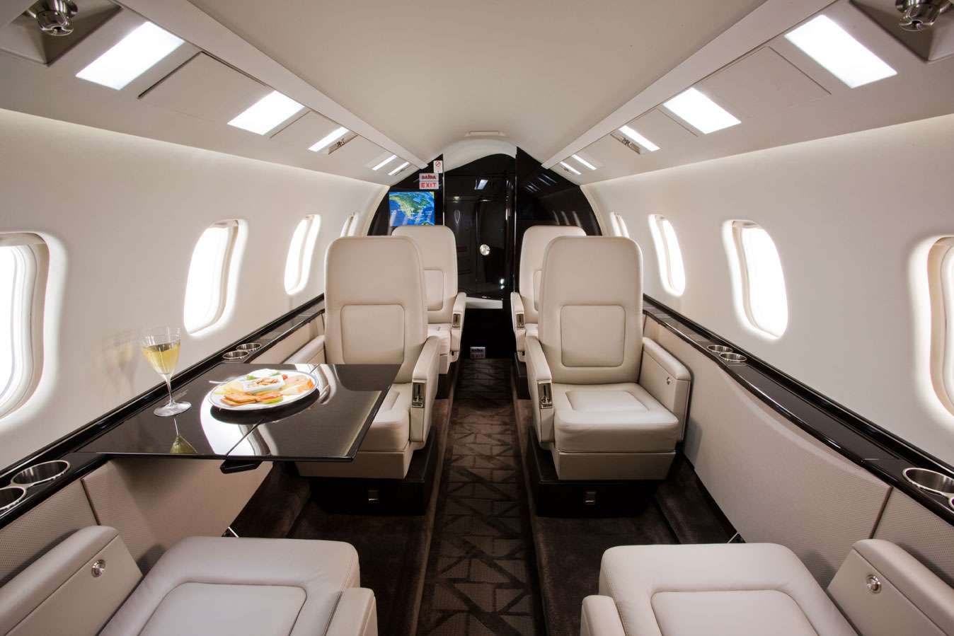 Learjet 60 charter private jet cabin interior thumbnail 3