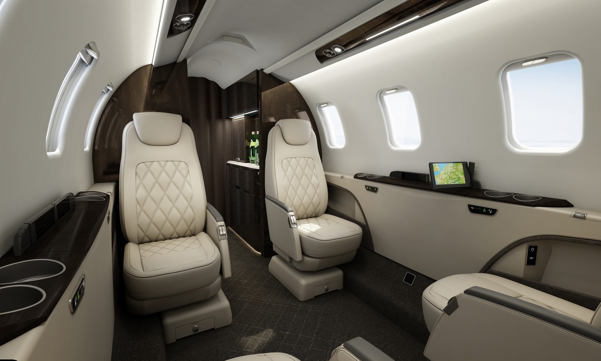Learjet 75 charter private jet cabin interior thumbnail 2