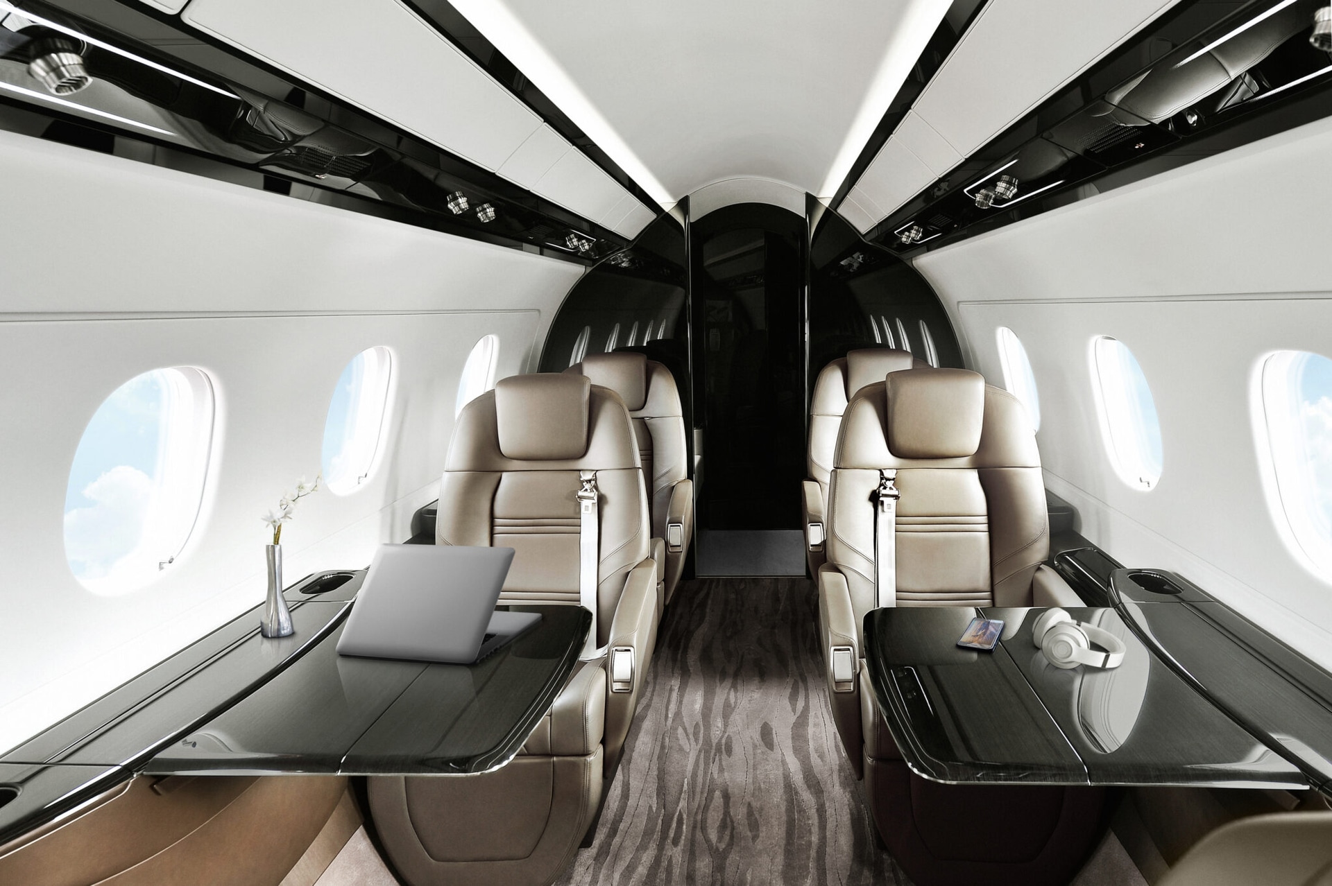 Praetor 500 charter private jet cabin interior photo 1 of 3